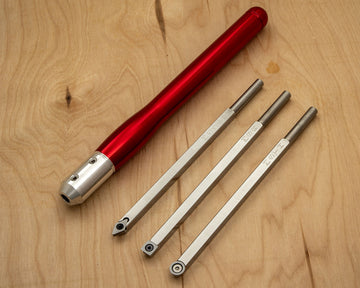 Buy brilliant-red 3 Mid Size Tool Set - Rougher, Turner and Detailer with 1 Handle - 19" Overall