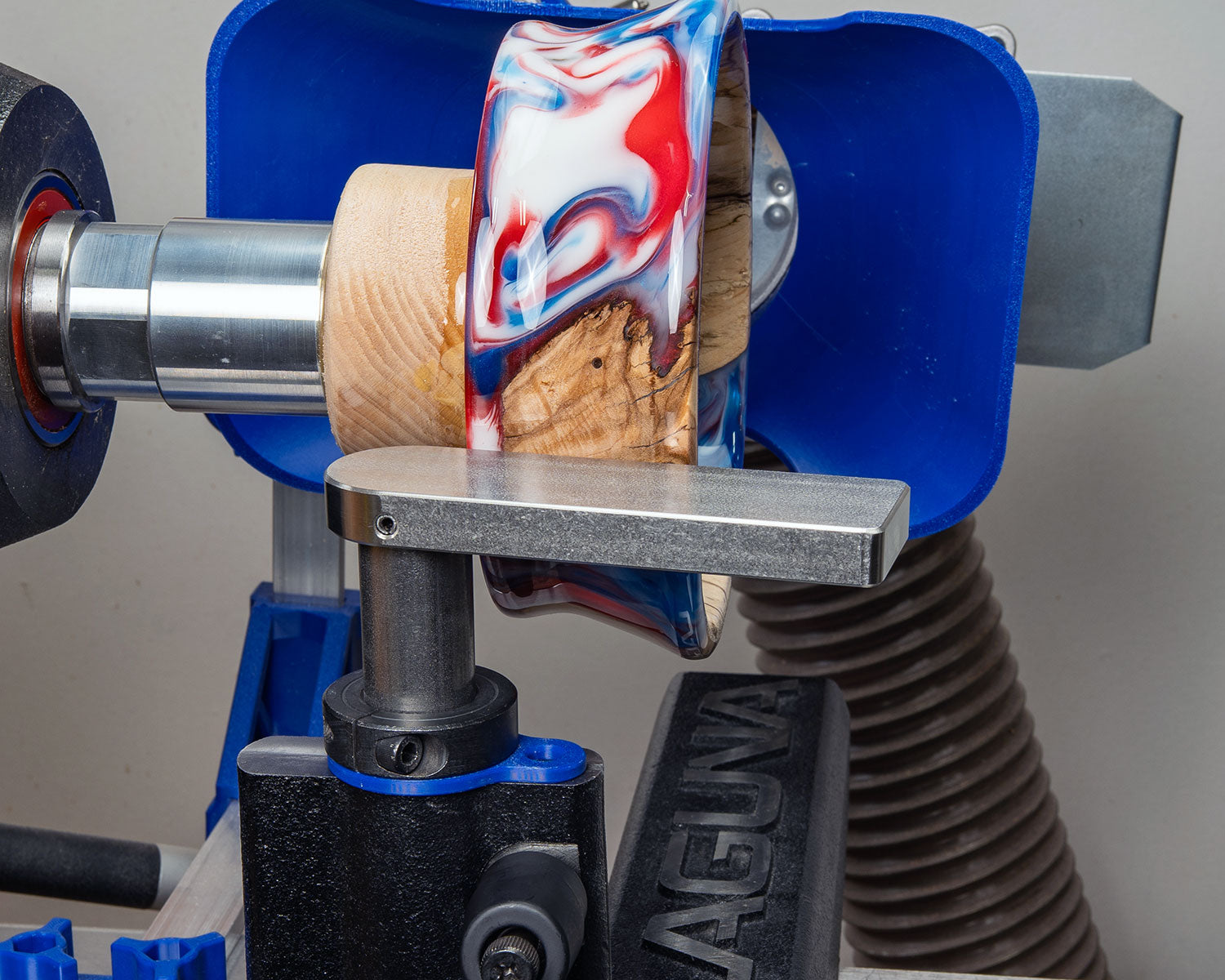 Scraper Tool Rest Platform with Post and Clamping Collar for Woodturning Lathe
