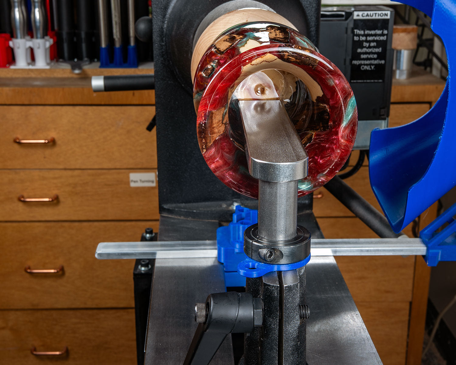 Scraper Tool Rest Platform with Post and Clamping Collar for Woodturning Lathe