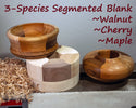 Segmented Bowl Blank for Woodturning, 6.5" x 3.5"