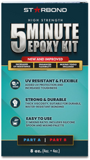 Starbond 5 Minute Epoxy Flexible-Toughened, UV-Protection Technology, Enhanced Durability Convenient Mixing Tools 2,600 lb Shear Strength, Quick Cure for Wood, Metal, 8 oz-3
