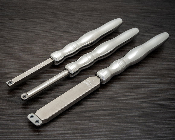 Acrylic Resin Pen Turners 3 Tool Bundle with Negative Rake Scraper, Rougher and Turner - 12" Overall