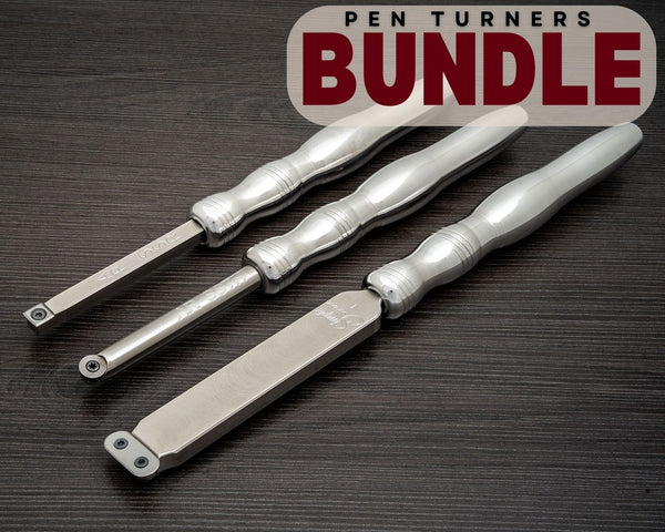 Acrylic Resin Pen Turners 3 Tool Bundle with Negative Rake Scraper, Rougher and Turner - 12" Overall