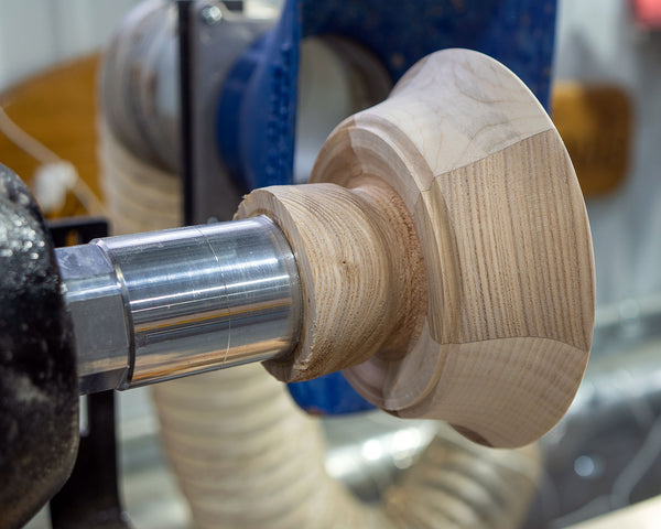 Aluminum Glue Hub with Threads for Wood Lathe, use with or without wood waste block