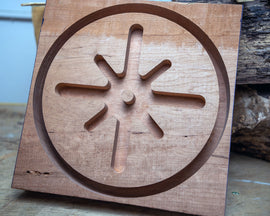 Platter Blank for Woodturning with Routered Design for Epoxy Resin, 10.25" x 1.9"