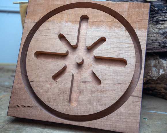 Platter Blank for Woodturning with Routered Design for Epoxy Resin, 10.25" x 1.9"