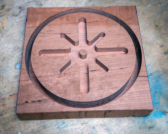 Platter Blank for Woodturning with Routered Design for Epoxy Resin, 10.25" x 1.9"