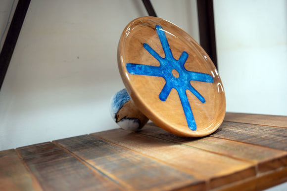 Platter Blank for Woodturning with Routered Design for Epoxy Resin, 10.25" x 1.9"