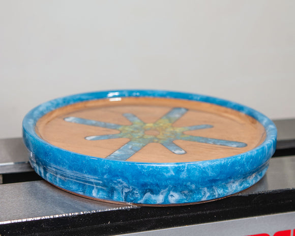 Platter Blank for Woodturning with Routered Design for Epoxy Resin, 10.25" x 1.9"