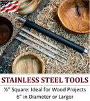 Turners Bundle with Carbide Tool Set, Bowl Blank, Glue Hub and Wrench-9