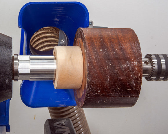 Aluminum Glue Hub with Threads for Wood Lathe, use with or without wood waste block