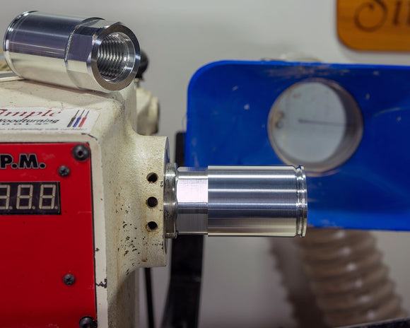 Aluminum Glue Hub with Threads for Wood Lathe, use with or without wood waste block