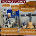 Aluminum Glue Hub with Threads for Wood Lathe, use with or without wood waste block