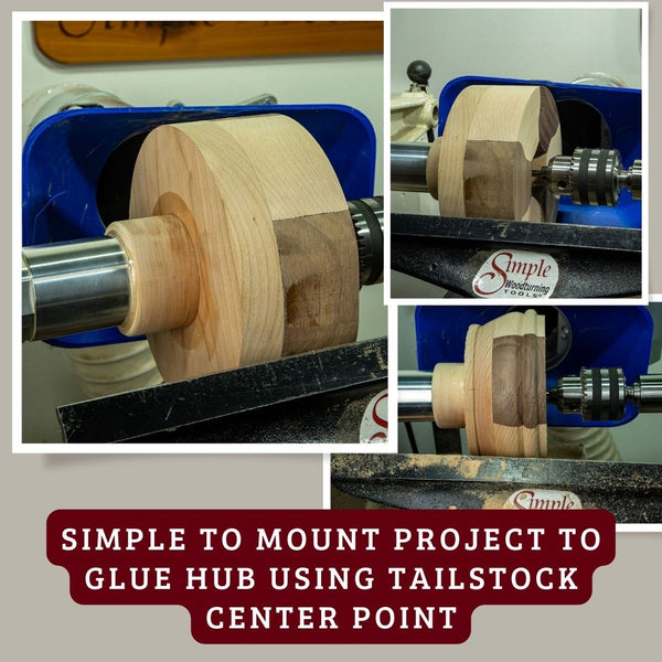 Turners Bundle - Maple/Walnut Segmented Bowl Blank plus Glue Hub with waste block and wrench