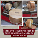 Turners Bundle with Carbide Tool Set, Bowl Blank, Glue Hub and Wrench-2