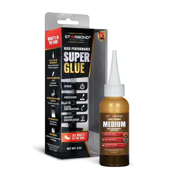 Starbond Light Brown Medium CA Super Glue, 2 oz