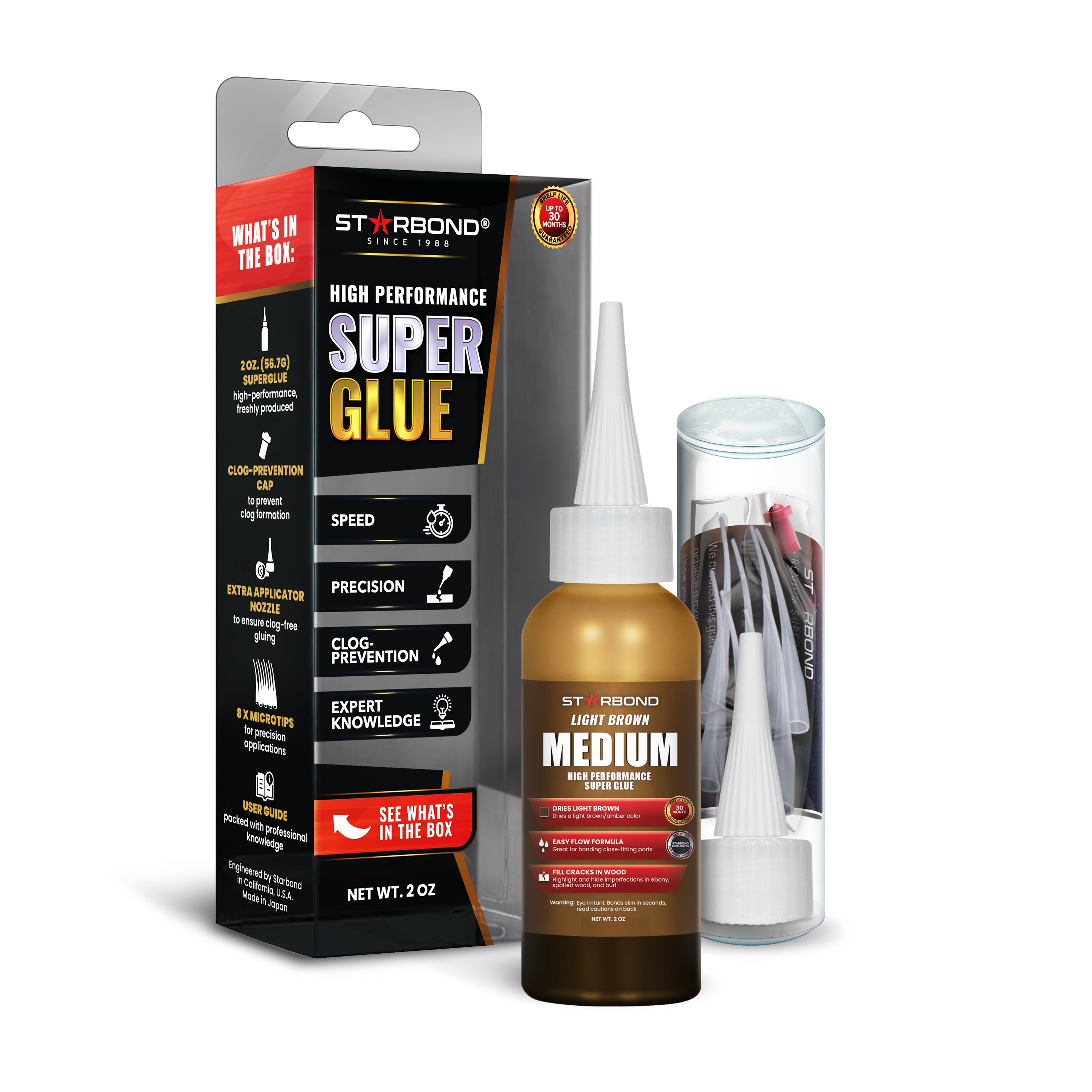 Starbond Light Brown Medium CA Super Glue, 2 oz