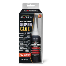 Starbond Black Medium-Thick CA Glue, 2 oz