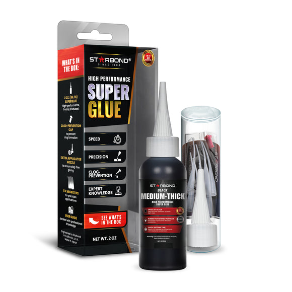Starbond Black Medium-Thick CA Glue, 2 oz