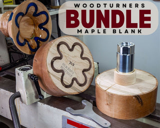 Turners Bundle - Maple Bowl Blank with Resin Inlay plus Glue Hub with waste block and wrench