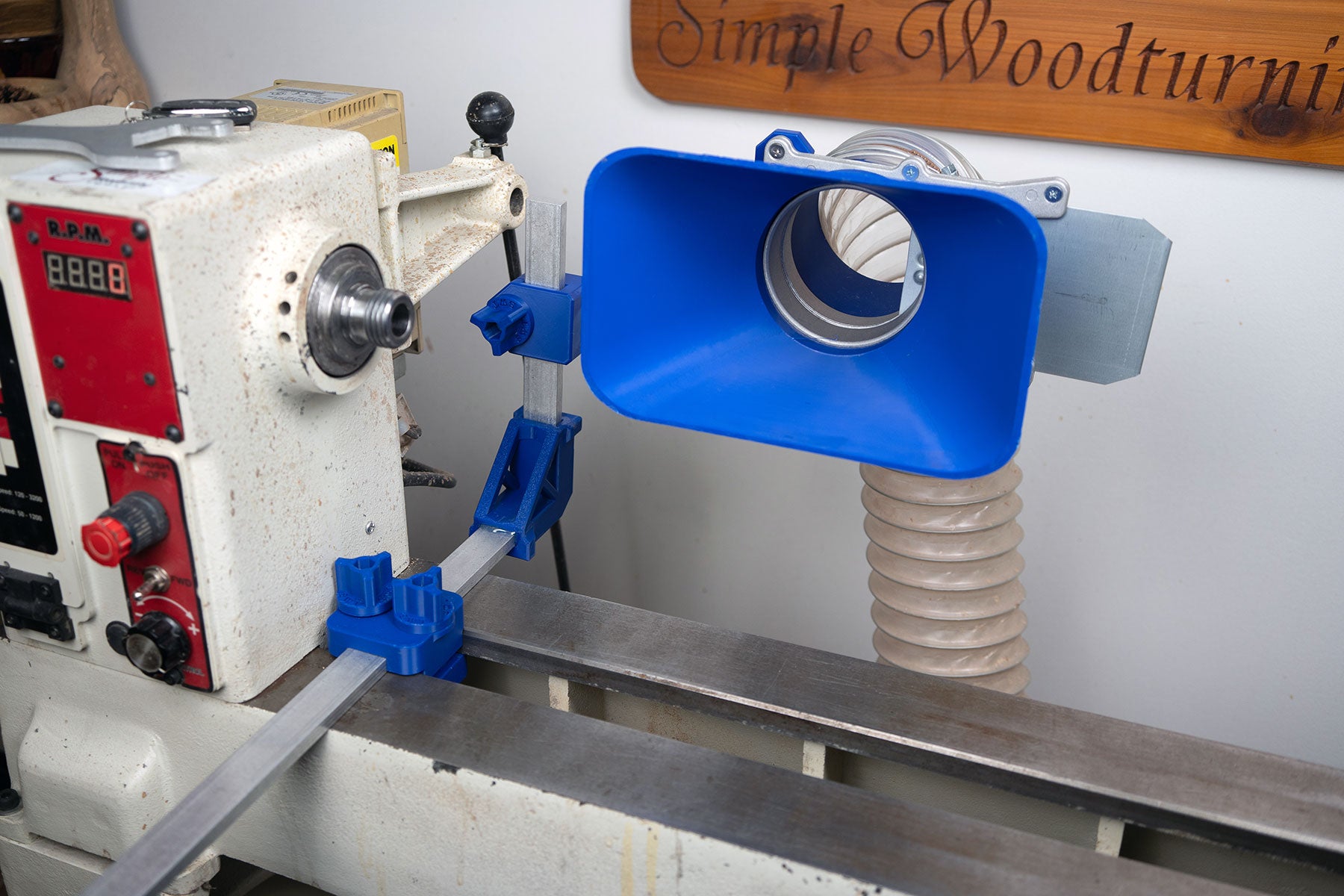 Simple Dust Collection System for Split-Bed Wood Lathe – Compatible wi ...