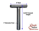 Adjustable Tool Rest with Flat Platform, Post and Clamping Collar for Wood Turning Lathe-16