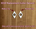 Cutter for tools engraved with S55D or MS55D - Full or Mid Size Simple 55° Detailer