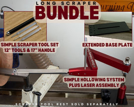 Simple Hollowing System with Laser, Extended Base Plate, 12" Long Scraper Set and 1 Handle