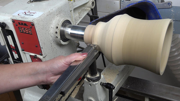 Simple Scraper IV - 12" scraper for shaping hollow form walls & flat bottoms, creating flat bottomed bowls and boxes