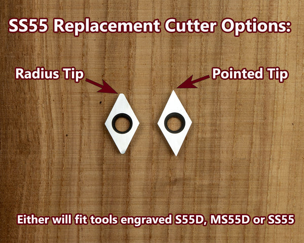 Cutter for tool engraved with SS55 - Simple Start 55° Detailer