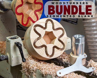 Turners Bundle - Ash/Maple Segmented Bowl Blank with Resin Inlay plus Glue Hub with waste block and wrench