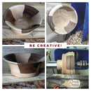 Segmented Bowl Blank for Woodturning, 6.5" x 3"-6