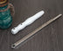 8" Long White Aluminum Handle