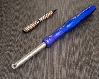 Buy sapphire-blue Acrylic Resin Simple Start Turner &amp; Hollower with Round Carbide Cutter - 12&quot; Overall with Handle