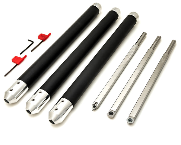 3 Carbide Tools - Rougher, Hollower and Detailer each with a Foam Grip Handle - 26.5" Overall
