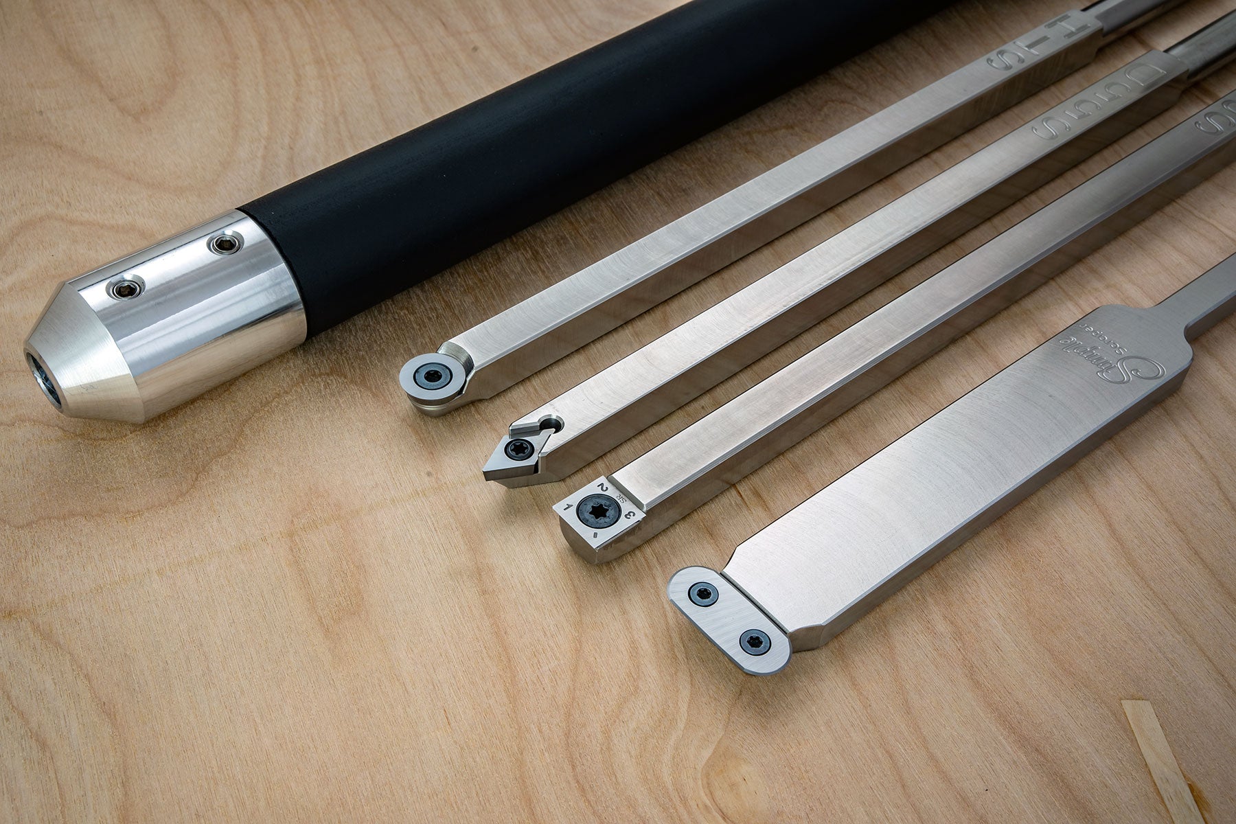 4 Full Size Carbide Tools - Simple Scraper, Rougher, Detailer, Hollowe ...