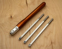 3 Mid Size Tool Set - Rougher, Turner and Detailer with 1 Handle - 19" Overall