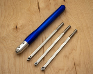 Buy sapphire-blue 3 Mid Size Tool Set - Rougher, Turner and Detailer with 1 Handle - 19&quot; Overall