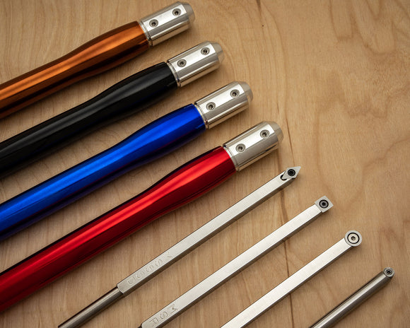 4 Piece Set of Mid Size Carbide Tools each with Color Coded Handle - 19" Overall