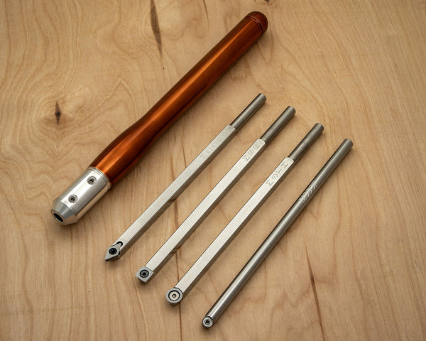 71827 Precision Carbide-Tipped Woodturning Tool Set (3 Pieces) for Deep  Hollowing on Wood Lathe