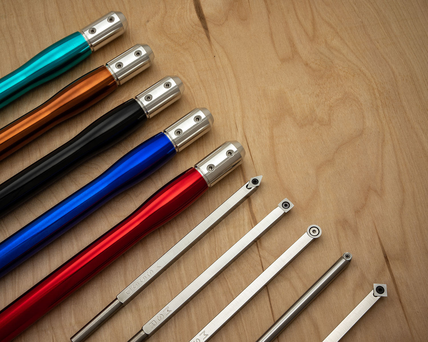 5 Tool Complete Set of Mid Size Tools each with Color Coded Handle - 1 ...