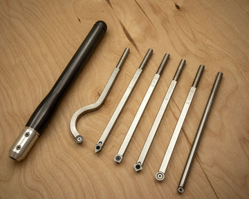 Buy charcoal-translucent 6 Piece Mid-size Tool Set plus a Colored Handle - 19" Overall