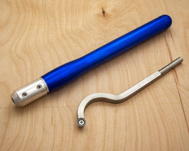 Buy sapphire-blue-handle Mid Size Simple Swan Neck Hollower for Bowls