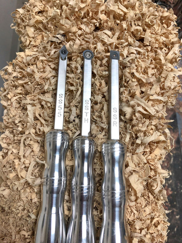 3 Mini Carbide Tools - Rougher, Hollower, Detailer with 3 Handles - 12" Overall
