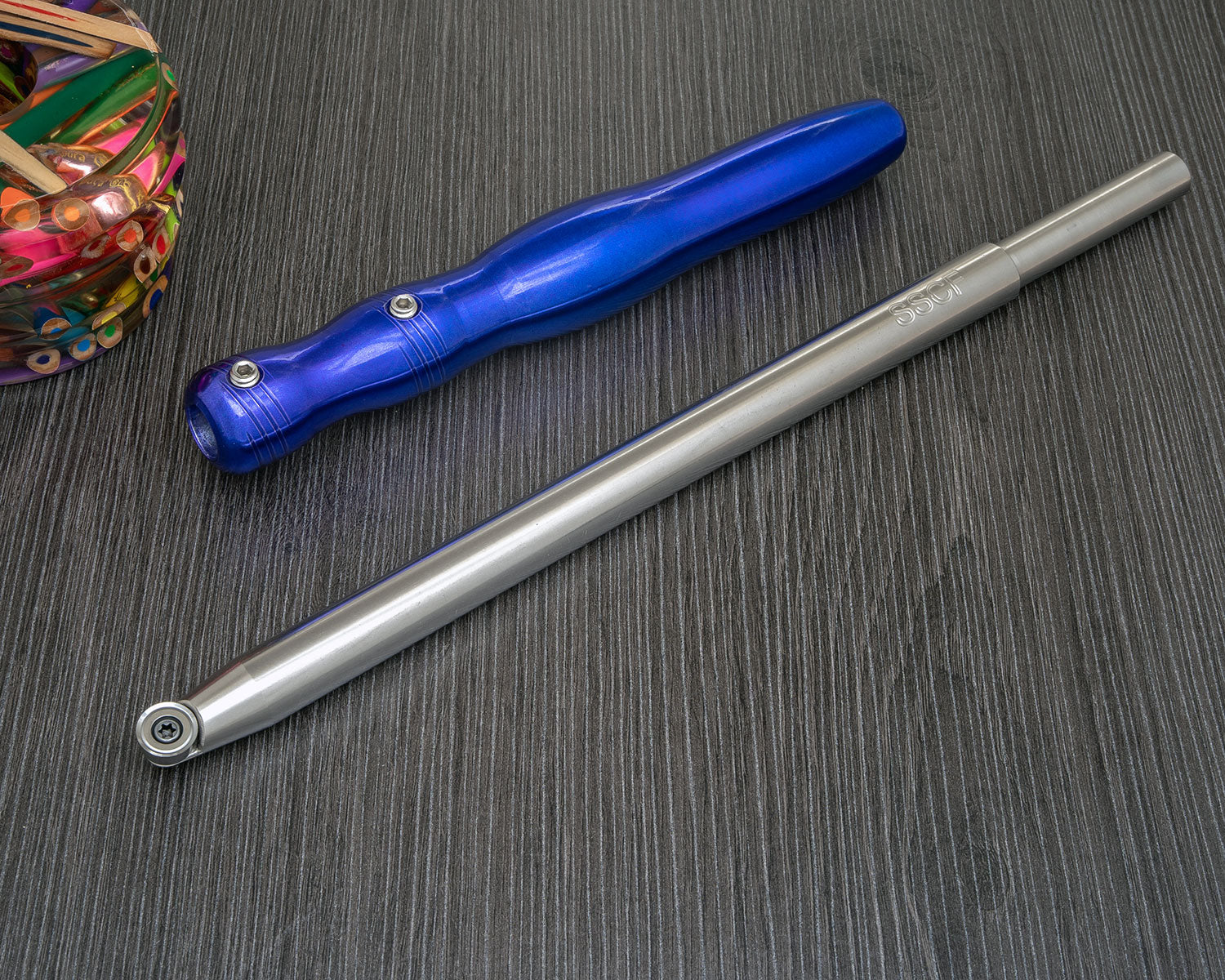 Buy 8-long-blue-aluminum-handle Simple Shear Cutting Finisher Tool for Wood or Acrylic/Resin, unhandled (12&quot; Long SSCF)
