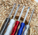 5 Woodturning Tools with 5 Handles - Simple Start Size - 12" Overall Length