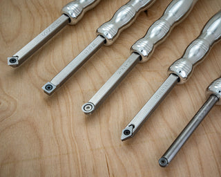 Buy silver-handles 5 Woodturning Tools with 5 Handles - Simple Start Size - 12&quot; Overall Length